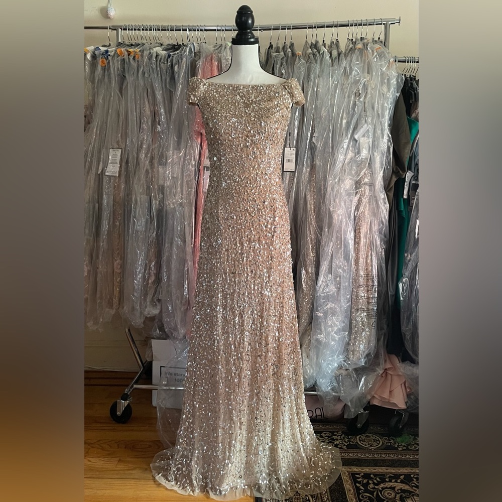 Adrianna Papell
Off-the-Shoulder Sequined Gown - Picture 2 of 10